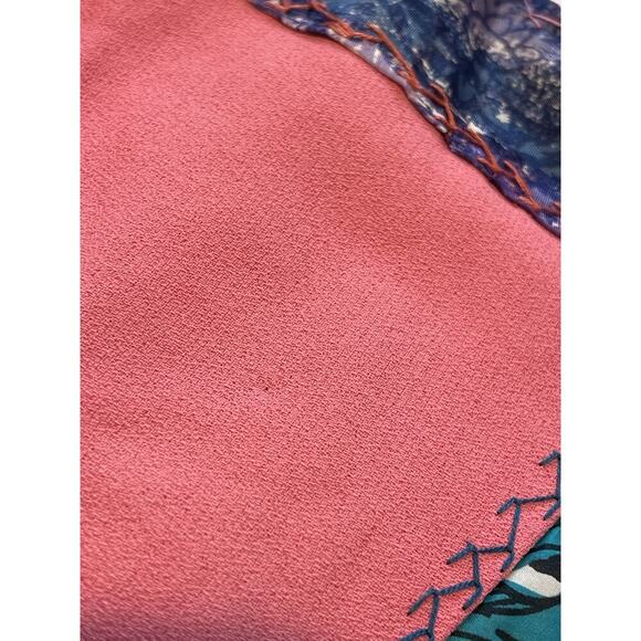 Vintage 60s 70s Crazy Quilt Coat & Skirt Set Folk Art Groovy Retro Hippie Medium - Picture 14 of 16